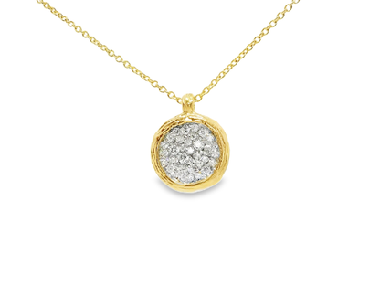 0.32CT Diamond Pendant 14k Yellow Gold