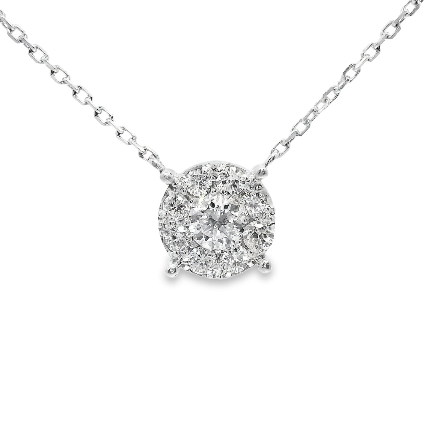 1.14CT Diamond Pendant 14k White Gold