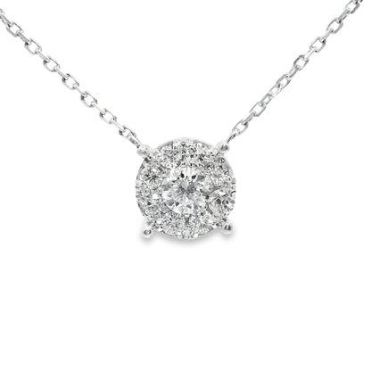 1.14CT Diamond Pendant 14k White Gold