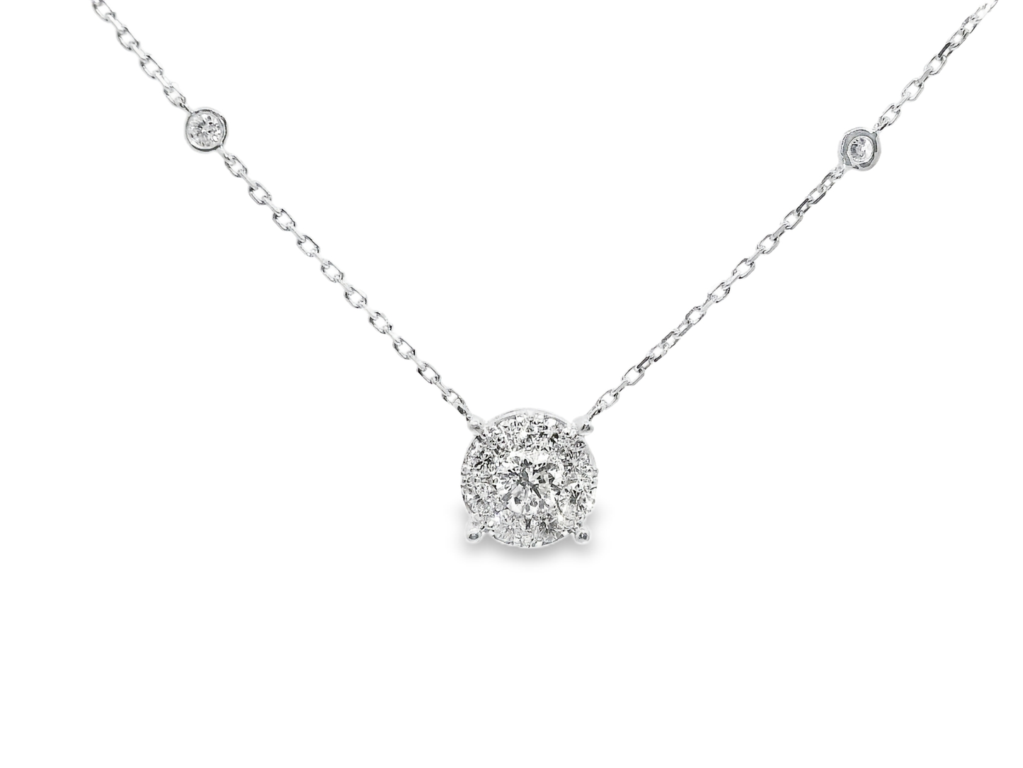 1.14CT Diamond Pendant 14k White Gold