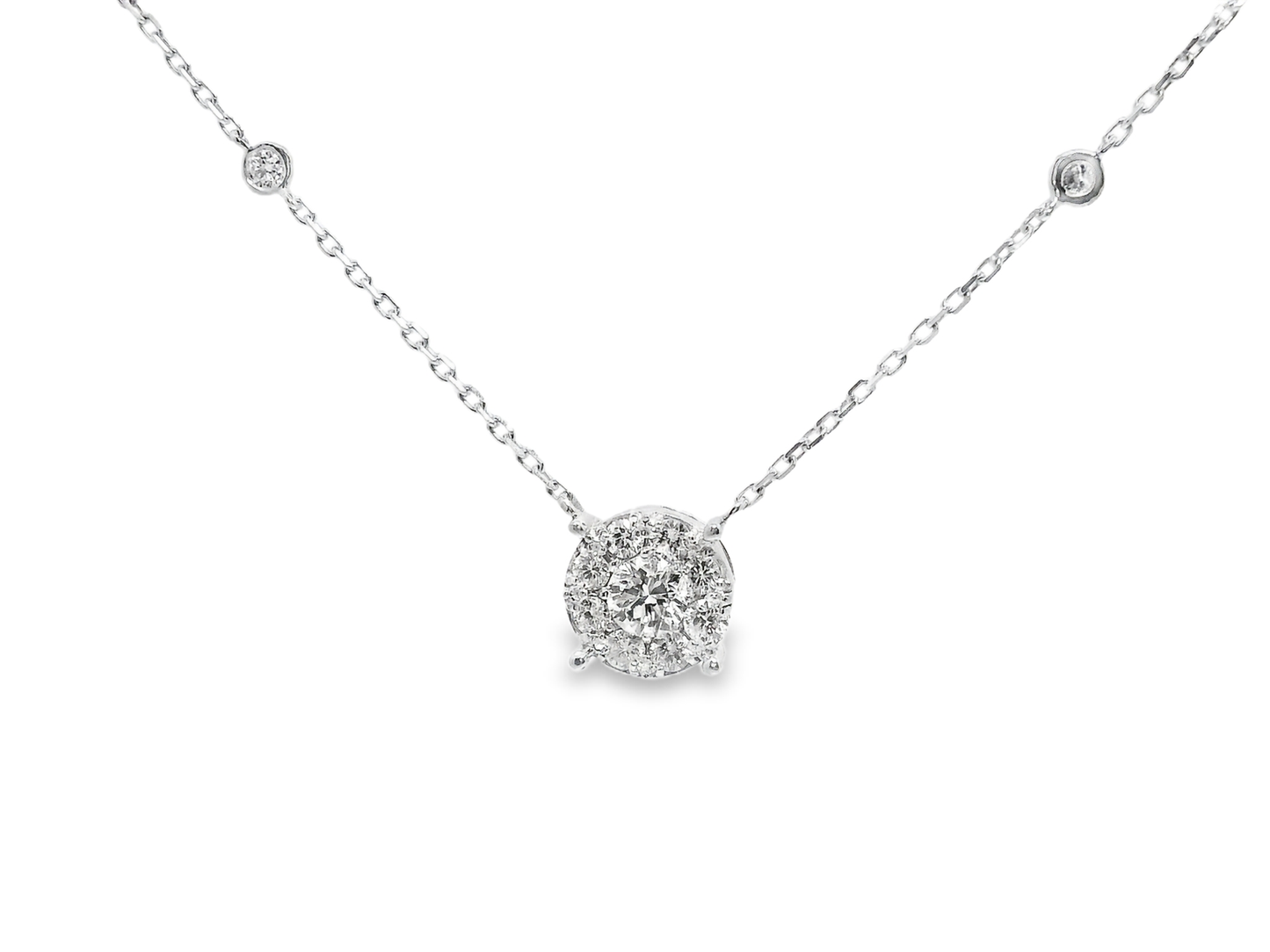 1.14CT Diamond Pendant 14k White Gold