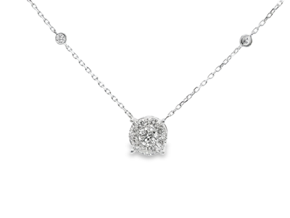 1.14CT Diamond Pendant 14k White Gold