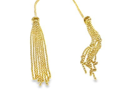 0.68CT Diamond Lariat Pendant 14k Yellow Gold