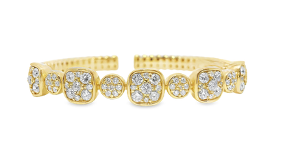 3.06CT Diamond Bangle 14k Yellow Gold