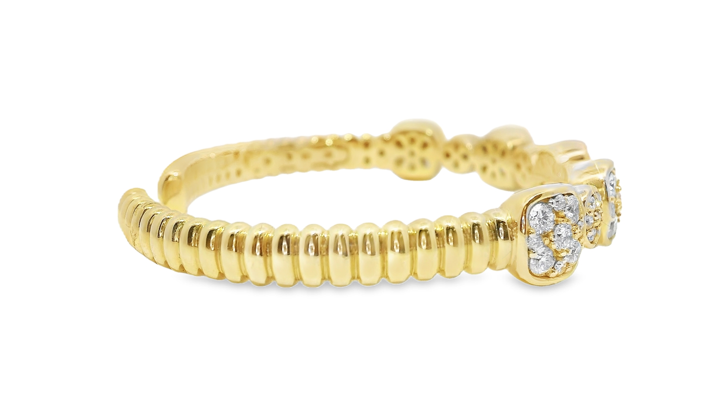 3.06CT Diamond Bangle 14k Yellow Gold