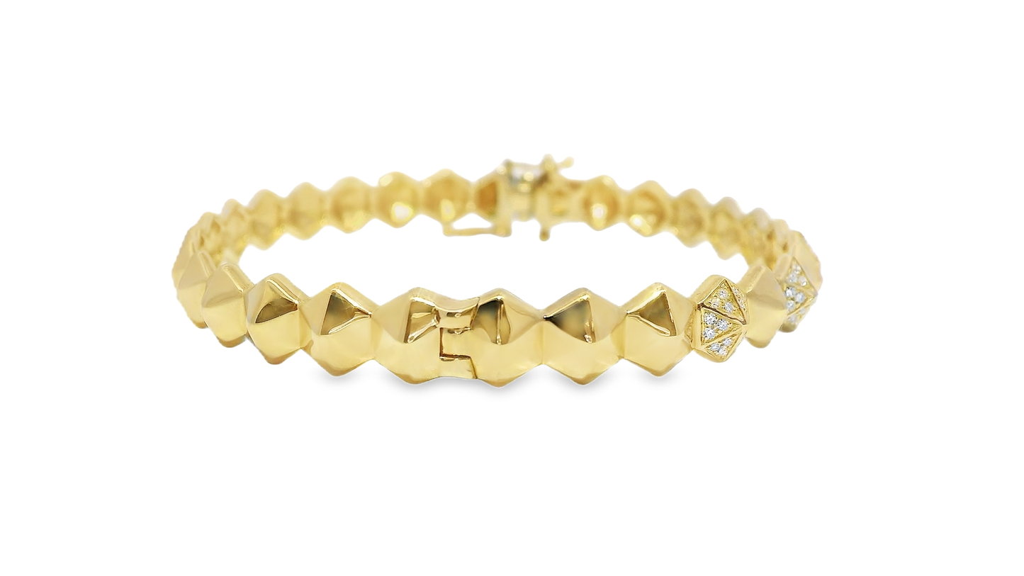 0.25CT Diamond Bangle 14k Yellow Gold