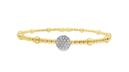 0.17CT Diamond Bangle 18k Yellow Gold