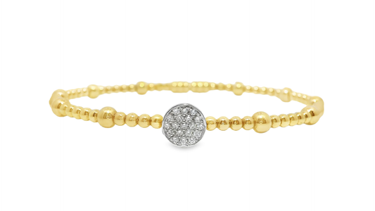 0.17CT Diamond Bangle 18k Yellow Gold