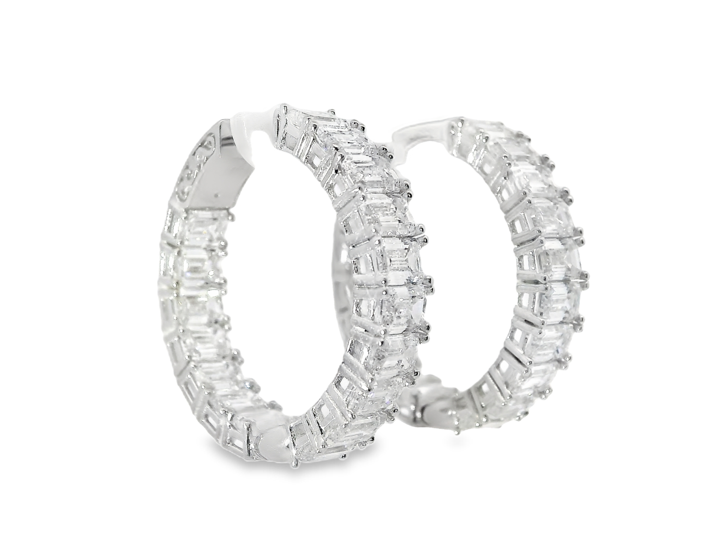 9.00CT Lab Diamond Earring 14k White Gold