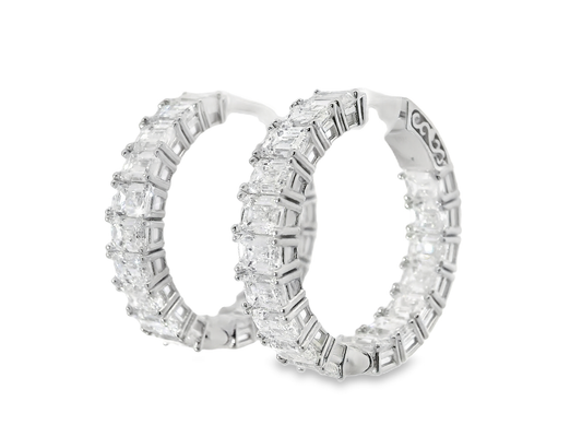 9.00CT Lab Diamond Earring 14k White Gold