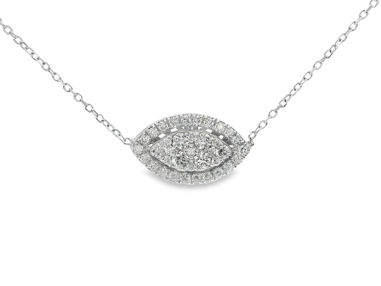 0.31CT Diamond Pendant 14k White Gold