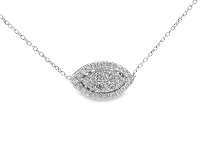 0.31CT Diamond Pendant 14k White Gold