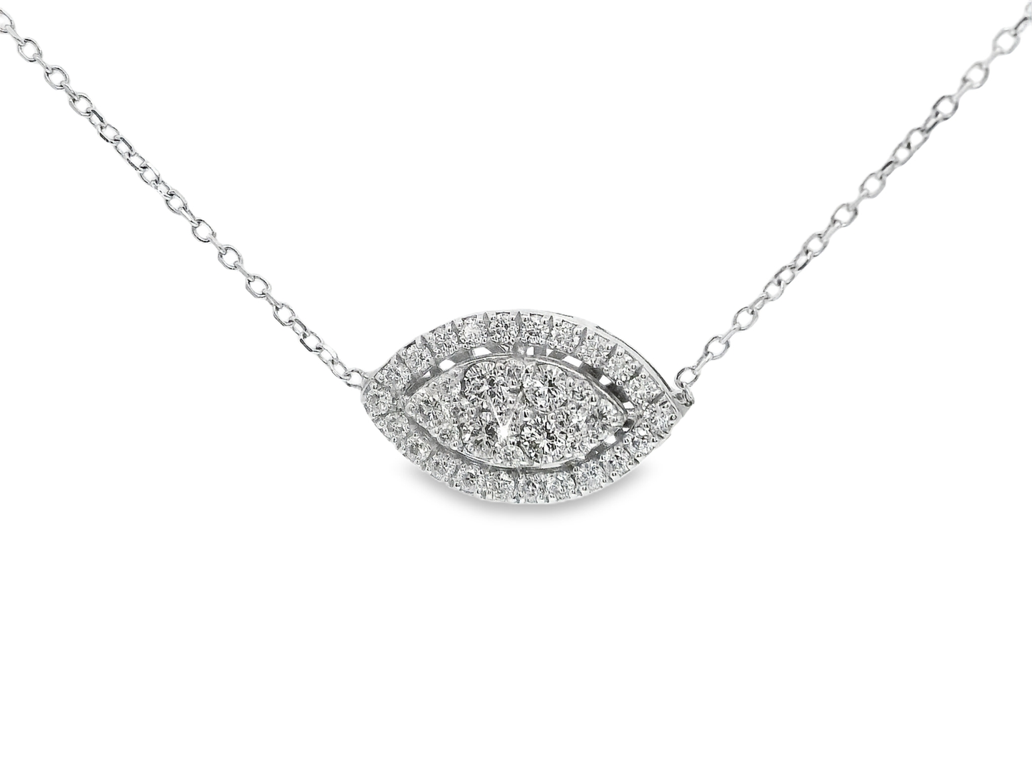 0.31CT Diamond Pendant 14k White Gold