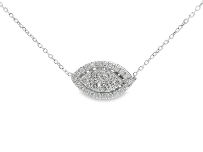 0.31CT Diamond Pendant 14k White Gold