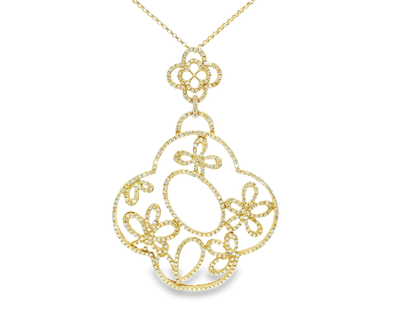 1.85CT Diamond Pendant 14k Yellow Gold