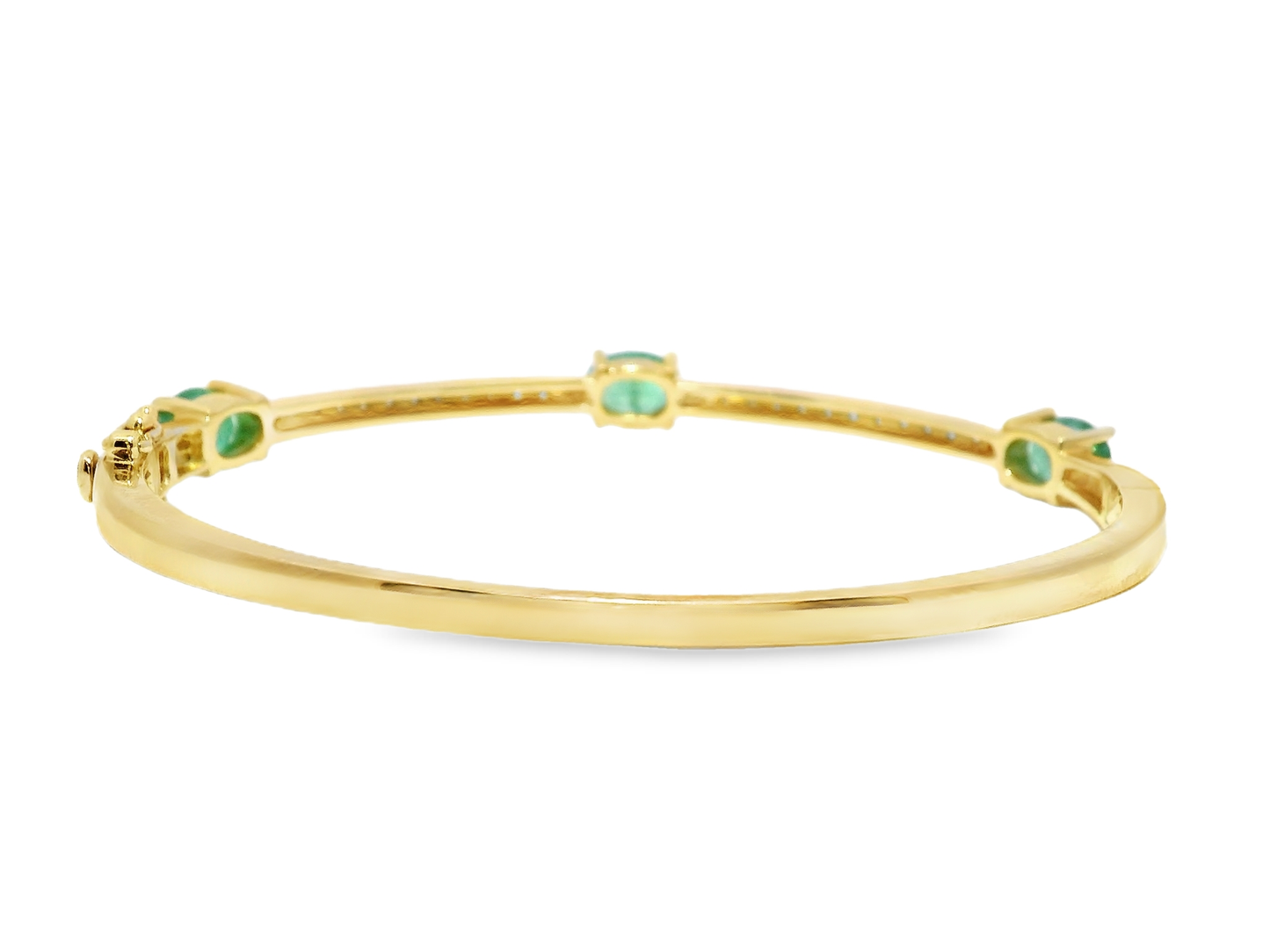 0.66Ct Diamond 2.00Ct Emerald Cut Bangle 14k Yellow Gold