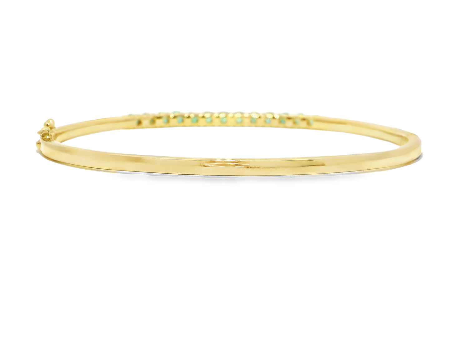 0.26CT Diamond 1.31CT Emerald Cut Bangle 14k Yellow Gold