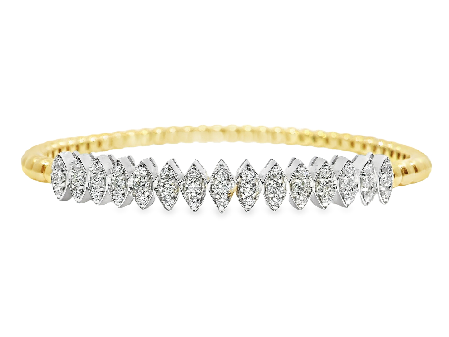 0.88CT Diamond Bangle 14k Yellow Gold