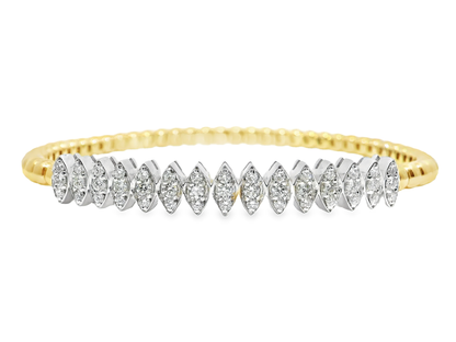 0.88CT Diamond Bangle 14k Yellow Gold