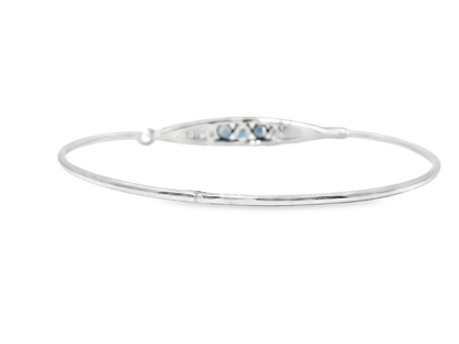 0.27CT Diamond 0.73Ct Blue Sapphire Diamond Bangle 14k White Gold