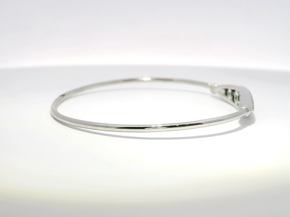 0.27CT Diamond 0.73Ct Blue Sapphire Diamond Bangle 14k White Gold