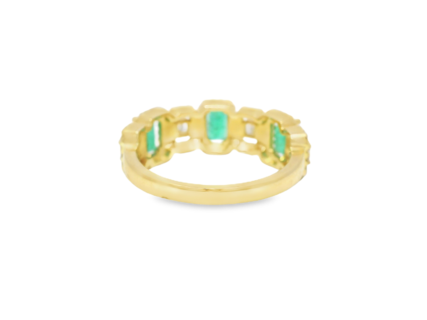 0.42CT Diamond 0.81CT Emerald Cut Ring 14k Yellow Gold
