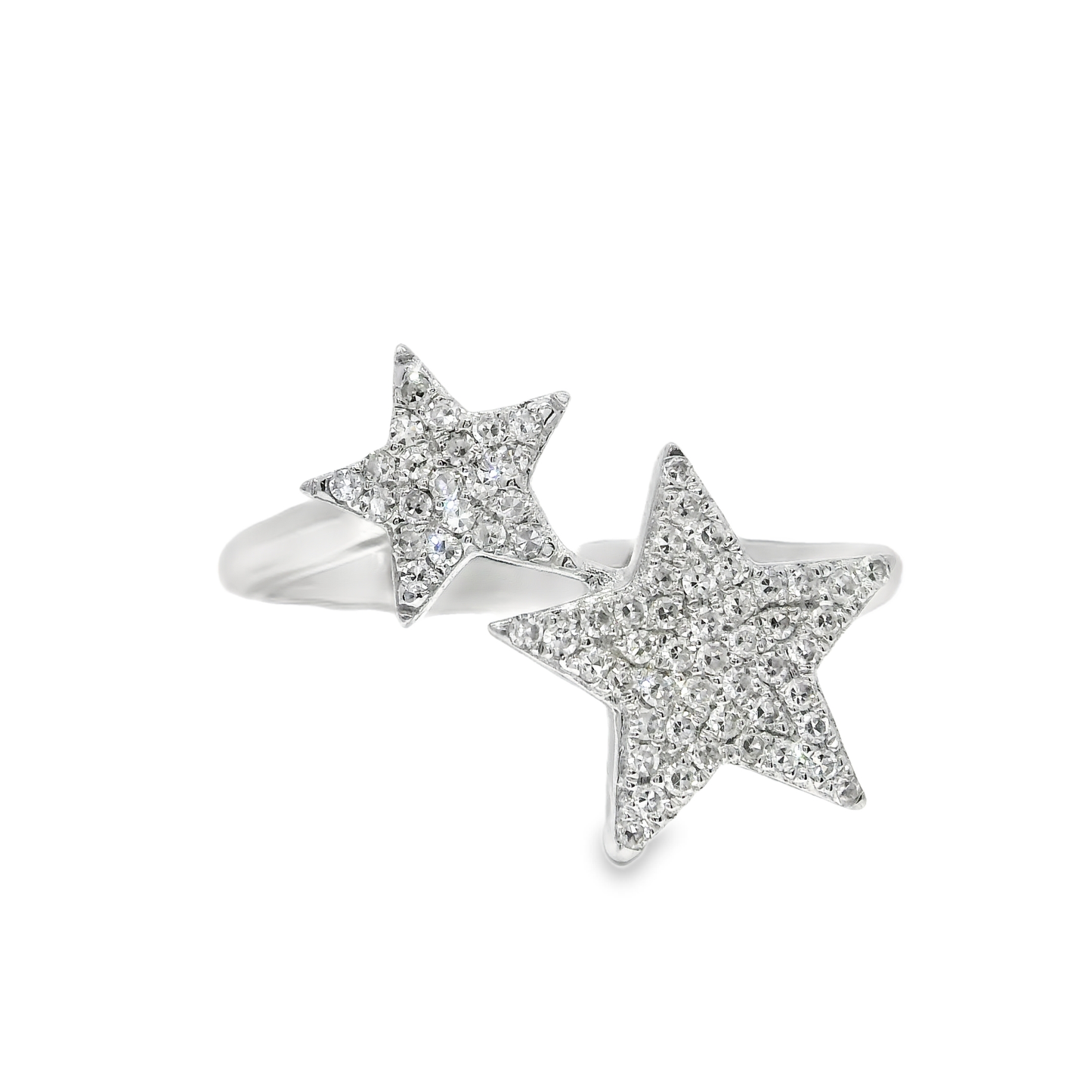 0.22ct Diamond Star Ring 14k White Gold