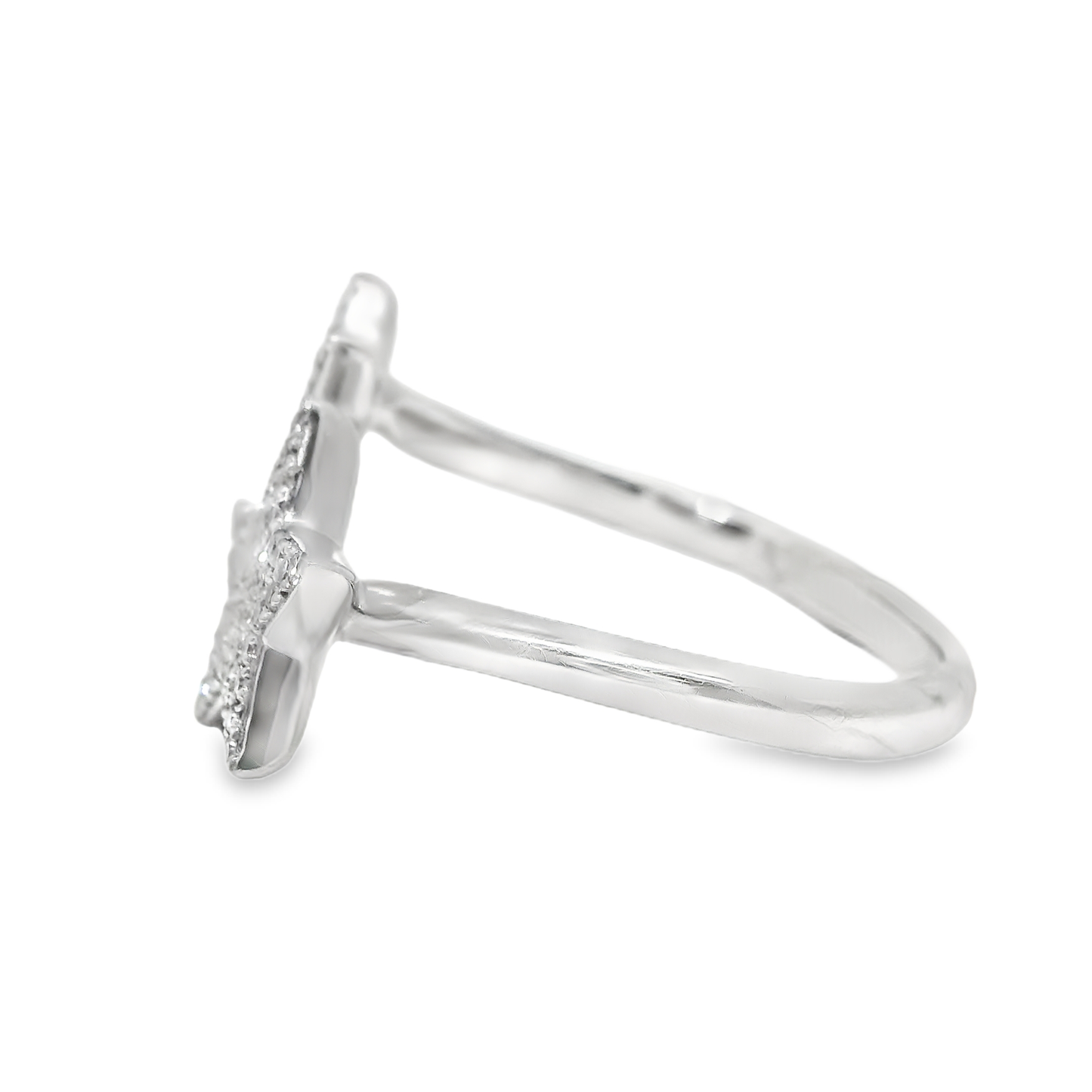0.22ct Diamond Star Ring 14k White Gold