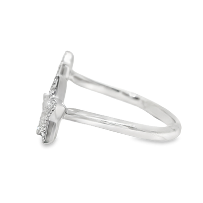 0.22ct Diamond Star Ring 14k White Gold