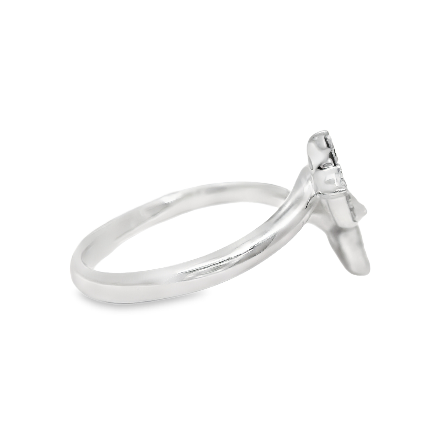 0.22ct Diamond Star Ring 14k White Gold