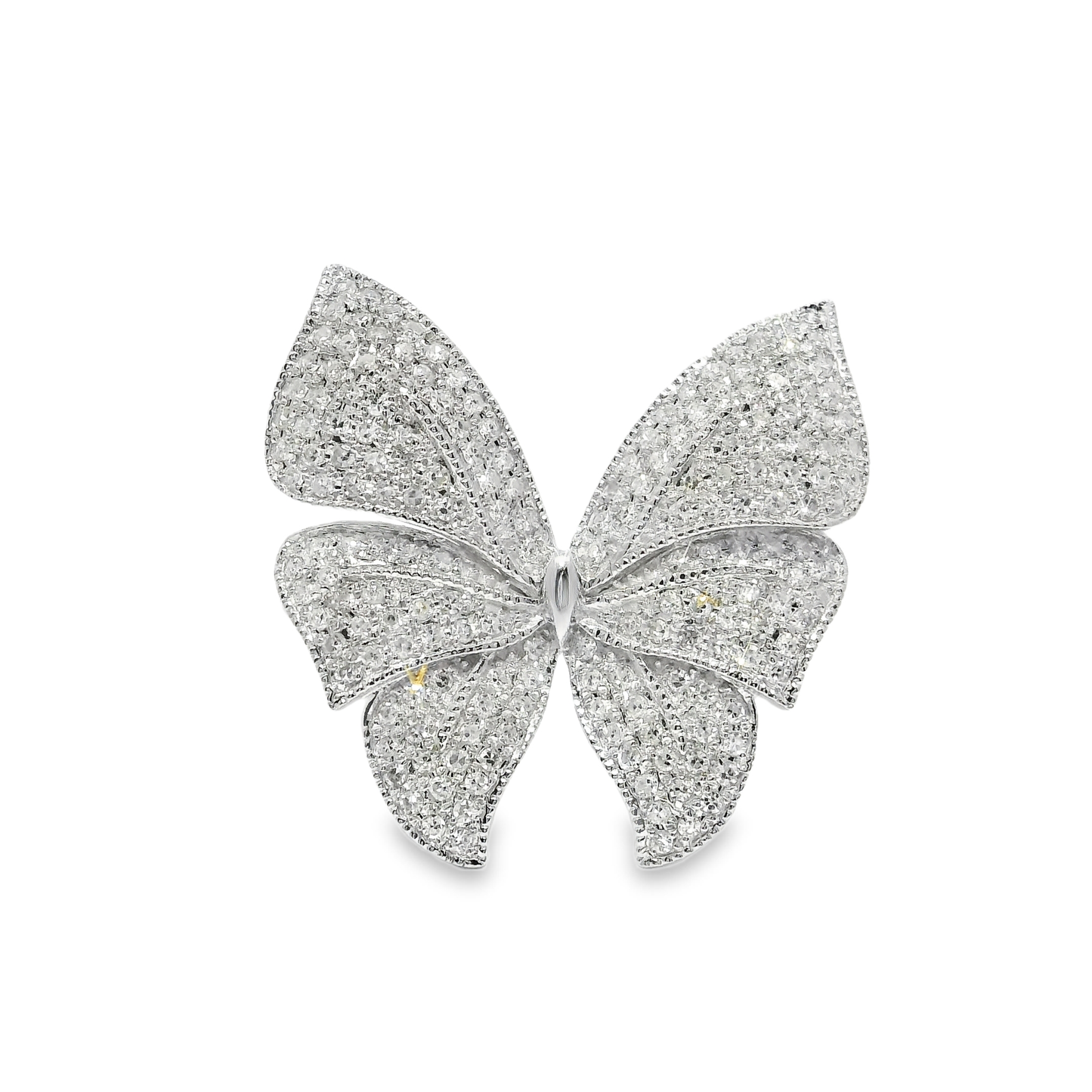 0.54CT Diamond Butterfly Ring 14k White Gold