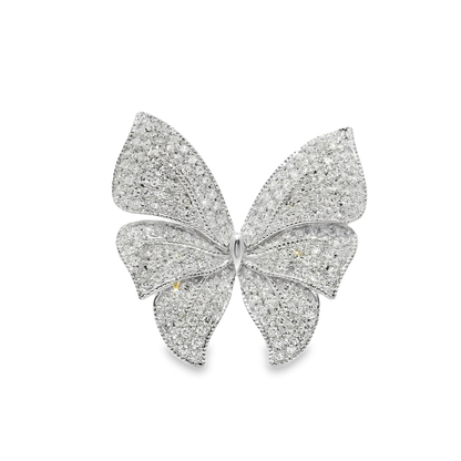 0.54CT Diamond Butterfly Ring 14k White Gold