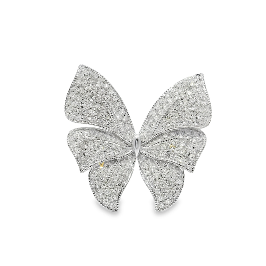 0.54CT Diamond Butterfly Ring 14k White Gold