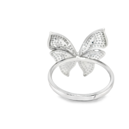 0.54CT Diamond Butterfly Ring 14k White Gold
