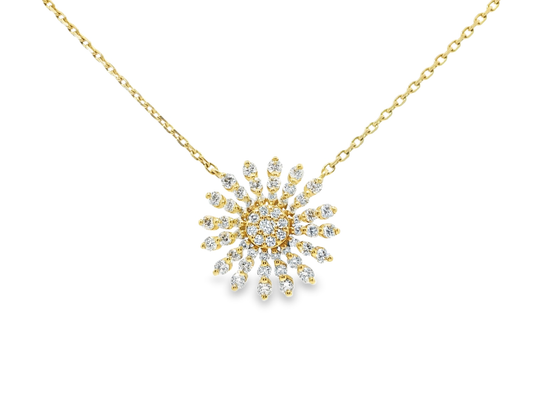 0.84CT Diamond Pendant 14l Yellow Gold