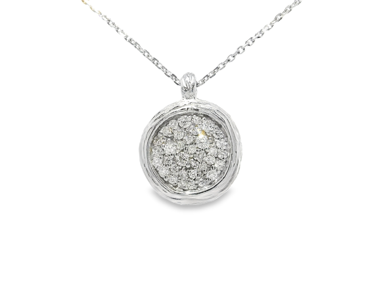 0.32CT Diamond Pendant 14k White Gold