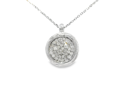 0.32CT Diamond Pendant 14k White Gold
