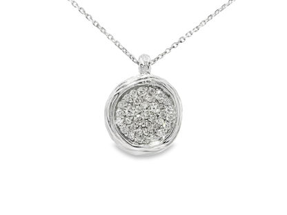 0.32CT Diamond Pendant 14k White Gold