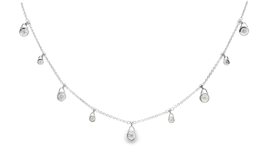 0.78CT Diamond Necklace 18k White Gold
