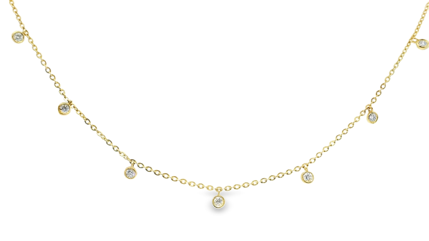 0.42CT Diamond Necklace 14k Yellow Gold