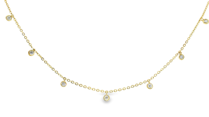 0.42CT Diamond Necklace 14k Yellow Gold