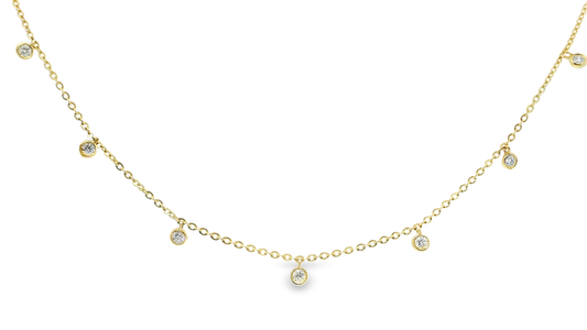 0.42CT Diamond Necklace 14k Yellow Gold