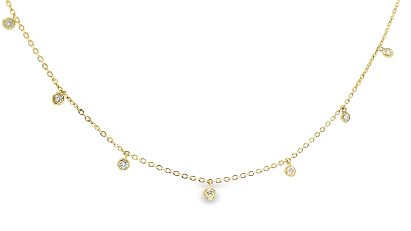 0.42CT Diamond Necklace 14k Yellow Gold
