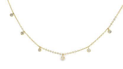 0.42CT Diamond Necklace 14k Yellow Gold