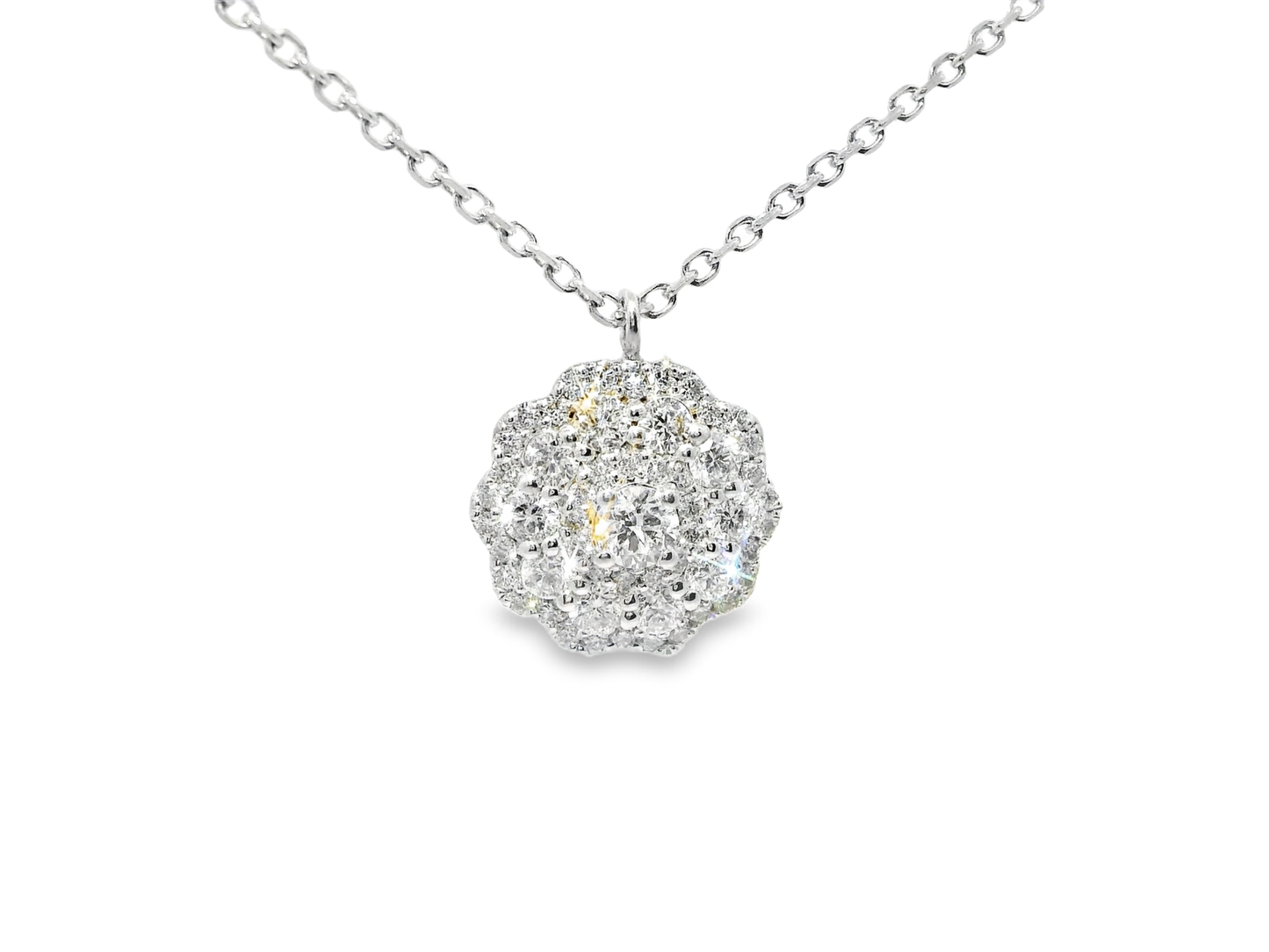 0.82CT Diamond Pendant 14k White Gold