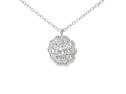 0.82CT Diamond Pendant 14k White Gold