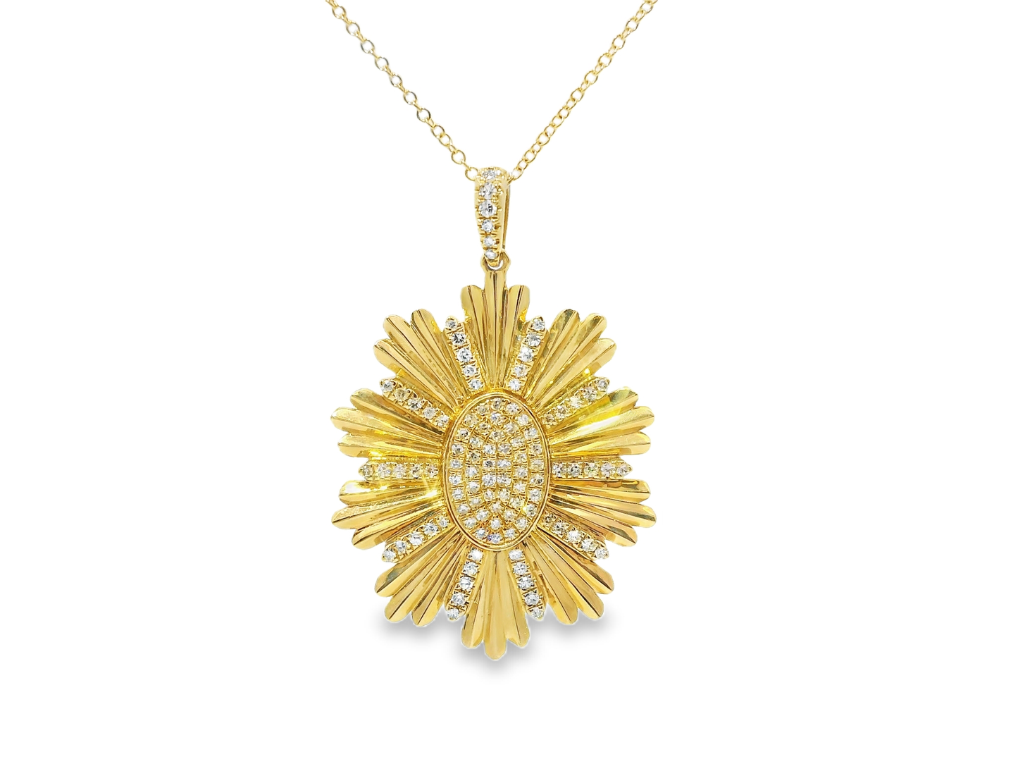 0.31CT Diamond Pendant 14k Yellow Gold