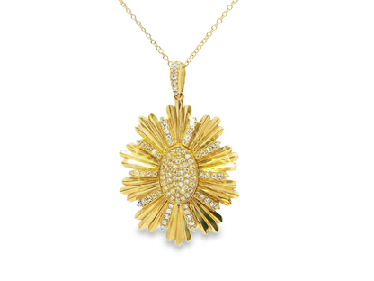 0.31CT Diamond Pendant 14k Yellow Gold