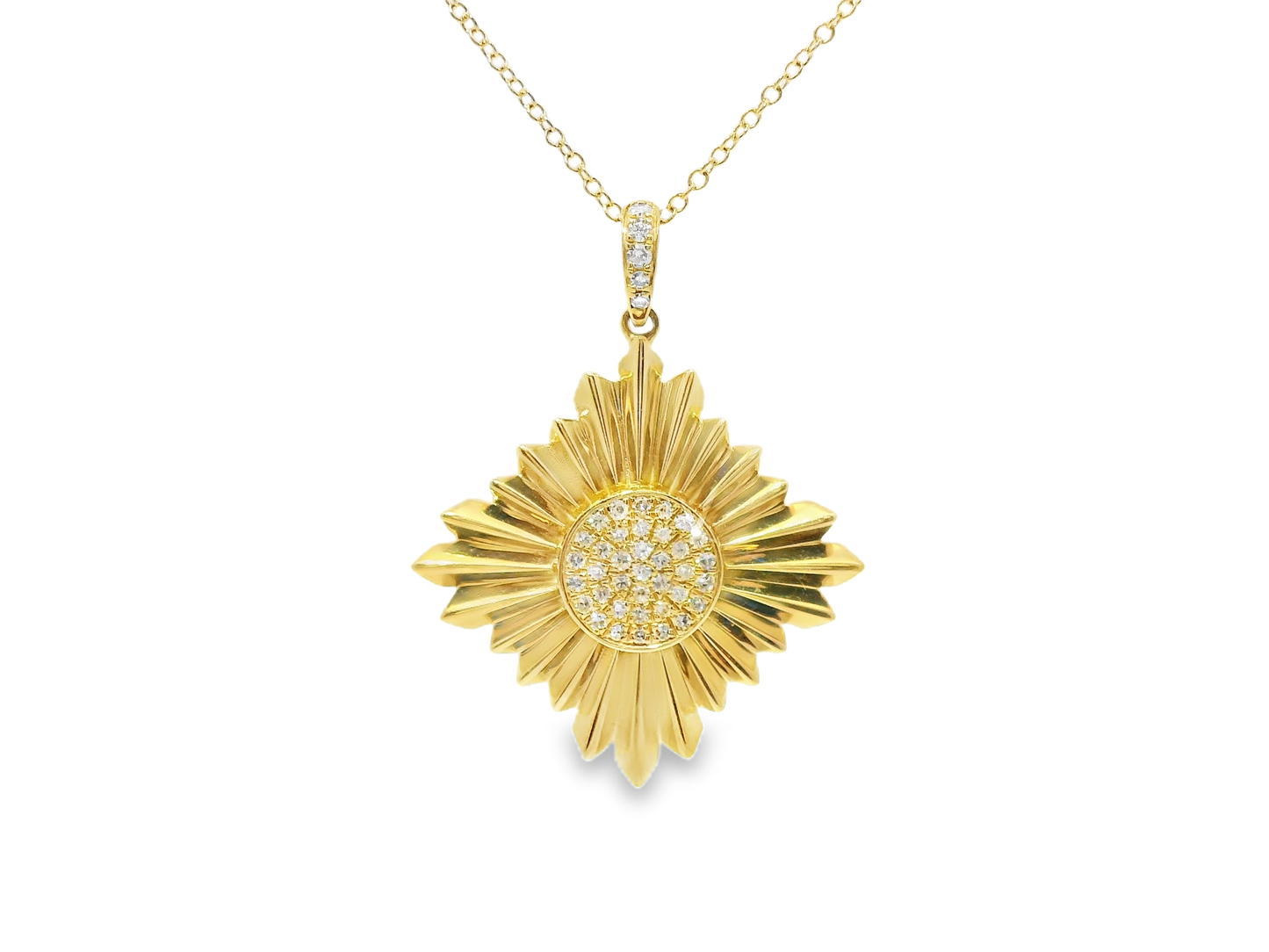 0.12CT Diamond Pendant 14k Yellow Gold