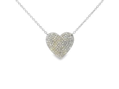 0.43CT Diamond Heart Pendant 14k White Gold